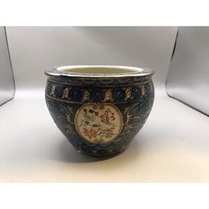 Vintage New England Pottery "Ming Dynasty" Cloisonné Bowl Planter Vase